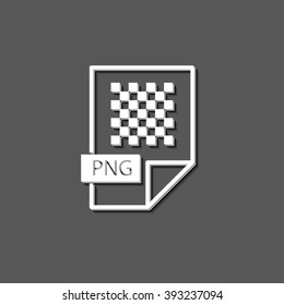 png icon - white vector icon  with shadow