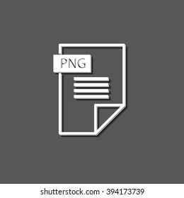 png icon - white vector  icon with shadow