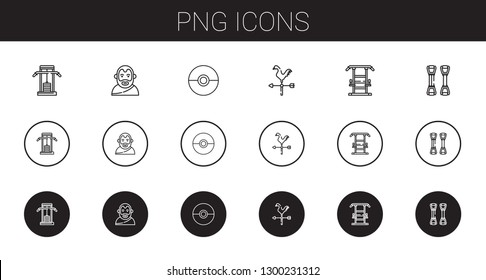 png icons set. Collection of png with gym station, aristotle, pokeball, weathercock, chest expander. Editable and scalable png icons.