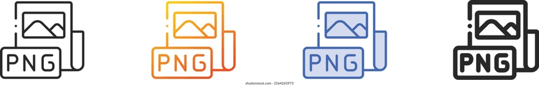 png icon.Thin Linear, Gradient, Blue Stroke and bold Style Design Isolated On White Background