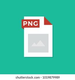 PNG Image Document File Format Flat Icon. Vector Illustration.