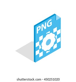 PNG image file extension icon in isometric 3d style isolated on white background
