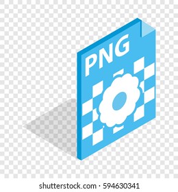 PNG image file extension isometric icon 3d on a transparent background vector illustration