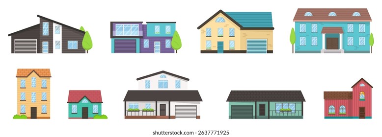 PNG isometric mansion with forest garden and exterior symbol in cityscape view featuring flat emoji of home and industrial building with creative graphic style