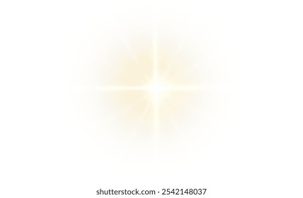 
Png light effect on a white background. Png sparkle of the spotlight star sparkles. Png yellow color stadium lighting. Sunlight, Spot lighting with strobe inserts. Draw attention with a star.	