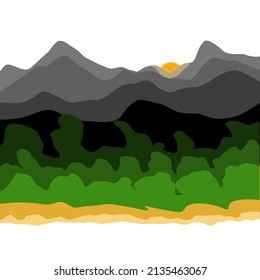 Montañas y bosques de Png para plantillas de puestos