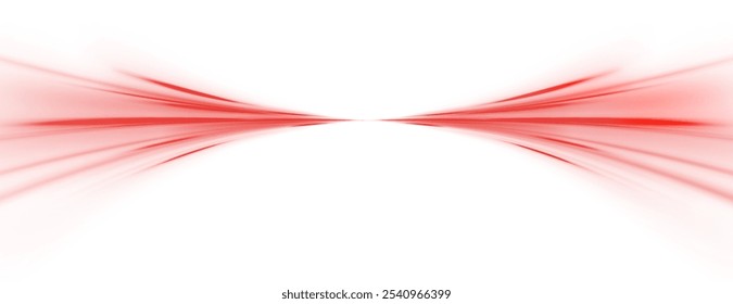 Png neon rays vector abstract background. Red Futuristic technological style. Png Abstract background with speed lines. Vector illustration. Futuristic. The light lines of the road are red