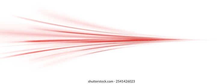Png neon rays vector abstract background. Red Futuristic technological style. Png Abstract background with speed lines. Vector illustration. Futuristic. The light lines of the road are red