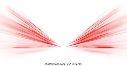 Png neon raios vetor abstrato fundo. Estilo tecnológico futurista vermelho. Png Fundo abstrato com linhas de velocidade. Ilustração vetorial. Futurista. As linhas de luz da estrada são vermelhas