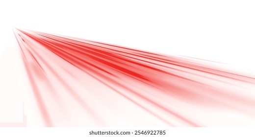 Png neon rays vector abstract background. Red Futuristic technological style. Png Abstract background with speed lines. Vector illustration. Futuristic. The light lines of the road are red