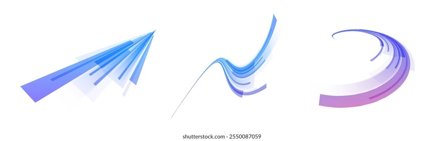 Png neon stripes in the form of drill, turns and swirl. Png speed of light concept background. Abstract background rotational border lines.