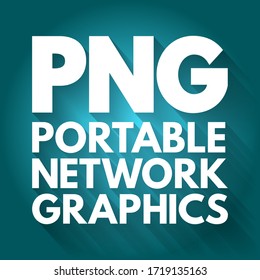 PNG - Portable Network Graphics is a raster-graphics file format that supports lossless data compression, acronym technology concept background