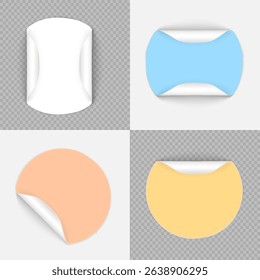 PNG post it note with empty design element and taped corner in isolated white sheet for announcement message or reminder label with shadow and information sign