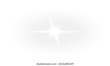 PNG sparkles and glowing stars. Bright white burst with magical lens flare and glitter overlay. Festive abstract background for celebration or holiday vector design.
