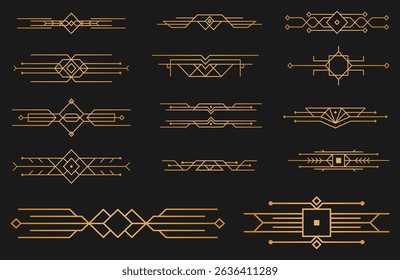 PNG square label with gold texture and ancient decorative line in fantasy game design for ui element or 1920 art deco illustration on black background