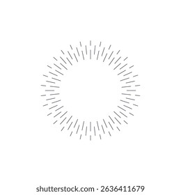 PNG sunburst badge with glowing starburst effect and radiant stripes in hand-drawn artwork style for creative fireworks or party poster including solar flash and ornate label design