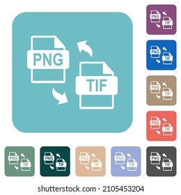 PNG TIF file conversion white flat icons on color rounded square backgrounds