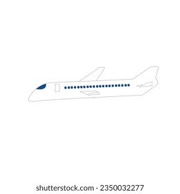 png vector art image of white drawn airplane 