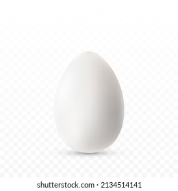 PNG Vector Egg. Realistic White Egg On Isolated Transparent Background. Easter, Holiday.