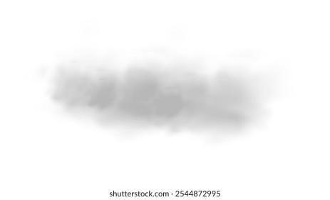 Png vector isolated smoke. White smoke texture on a transparent black background. Png Special effect of steam, smoke, fog, clouds. Transparent background. White cloudiness, mist, smog, dust, vapor.