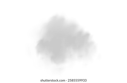 Png vector isolated smoke. White smoke texture on a transparent black background. Png Special effect of steam, smoke, fog, clouds. Transparent background. White cloudiness, mist, smog, dust, vapor.