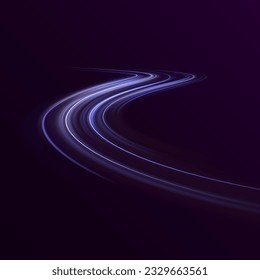 PNG vector light pink and purple lines swirling in a spiral. Neon blurred circles in motion. Vector vortex wake effect. Abstract blue magic energy waves. Electric swirl lines, neon light effect. 