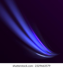 PNG vector light pink and purple lines swirling in a spiral. Neon blurred circles in motion. Vector vortex wake effect. Abstract blue magic energy waves. Electric swirl lines, neon light effect. 