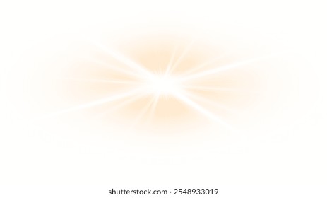 Png yellow light effect reflections, neon illumination in yellow colors. Bright light lens. Png spotlight spark. Stadium Lighting. Sunlight, Shiny stars, glowing sparks. Vector	