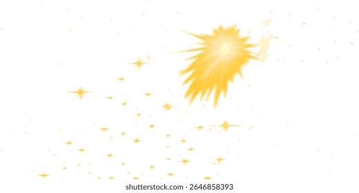 Reflexões de efeito de luz png amarela, iluminação neon em cores amarelas. Lente clara brilhante. Faísca de luz de spot PNG. Iluminação de Estádio. Luz do sol, estrelas brilhantes, faíscas brilhantes. Vetor
