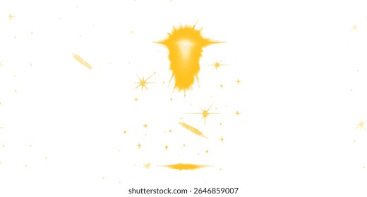 Png yellow light effect reflections, neon illumination in yellow colors. Bright light lens. Png spotlight spark. Stadium Lighting. Sunlight, Shiny stars, glowing sparks. Vector