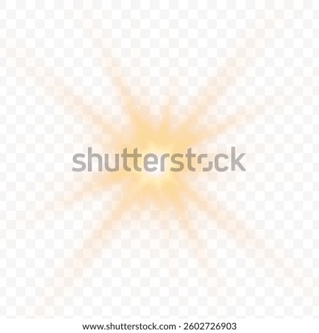 Png yellow light effect reflections, neon illumination in yellow colors. Bright light lens. Png spotlight spark. Stadium Lighting. Sunlight, Shiny stars, glowing sparks. Vector