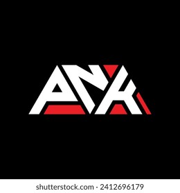 PNK triangle letter logo design with triangle shape. PNK triangle logo design monogram. PNK triangle vector logo template with red color. PNK triangular logo Simple, Elegant, and Luxurious design.