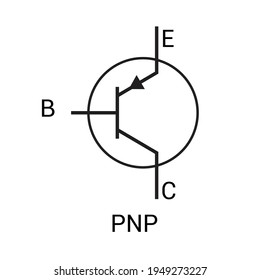 PNP transistor schematic symbol vector