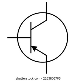pnp transistor schematic symbol vector illustration