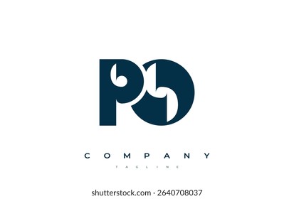 PO Abstract Geometric Logo Design. Modern and elegant logo design with simplistic typography elements, showcasing branding excellence.