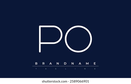 PO Abstract letter logo. This logo icon incorporate with abstract shape in the creative way