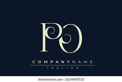 PO abstract Logo. Elegantly Designed Minimalist Monogram Logo with Stylish Lettering. Sophisticated and sleek minimalist monogram showcasing unique lettering design.