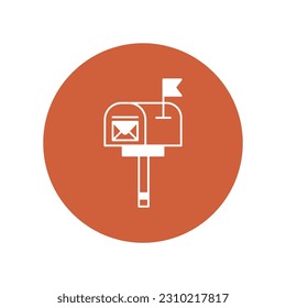 Po-Box-Vectorsymbol mit angesagten Hintergrundfarben, die einfach bearbeiten oder ändern können

