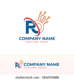 PO Circle Tech Logo Template Design.