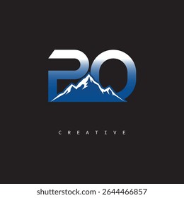 PO Creative Mountain Logo Bold Gradient Letter mark Branding Design for Business Outdoor Brands
