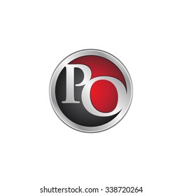 PO initial circle logo red