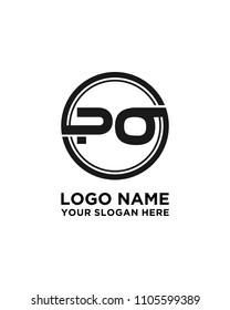 PO initial circle logo template vector