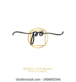 PO Initial handwriting logo template