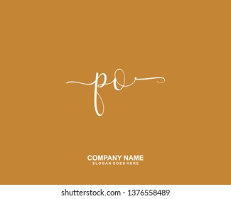 PO Initial handwriting logo vector