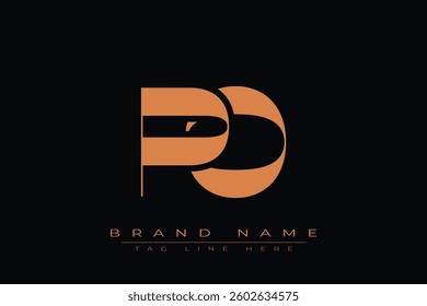 PO initial letter logo design. Letter P and O luxury alphabet letter logo icon template