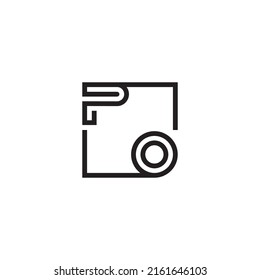 PO initial logo letters in high quality professional design that will print well across any print media