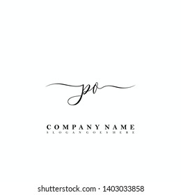 PO Initial luxury handwriting logo vector