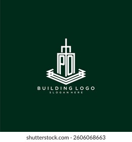 PO initial monogram building logo for real estate