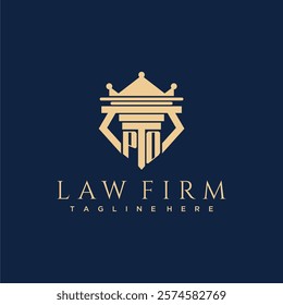 PO initial monogram logo for lawfirm vector design