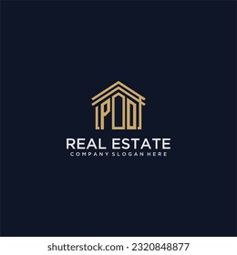 PO initial monogram logo for real estate design